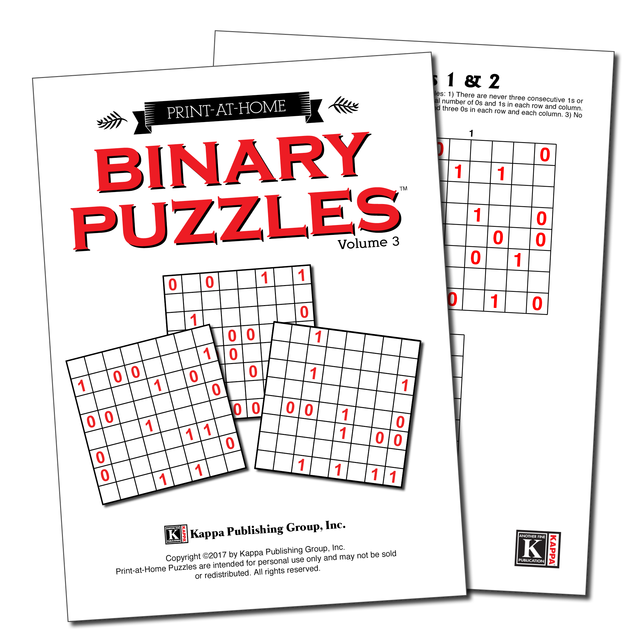 Print at Home Binary Puzzles Kappa Puzzles