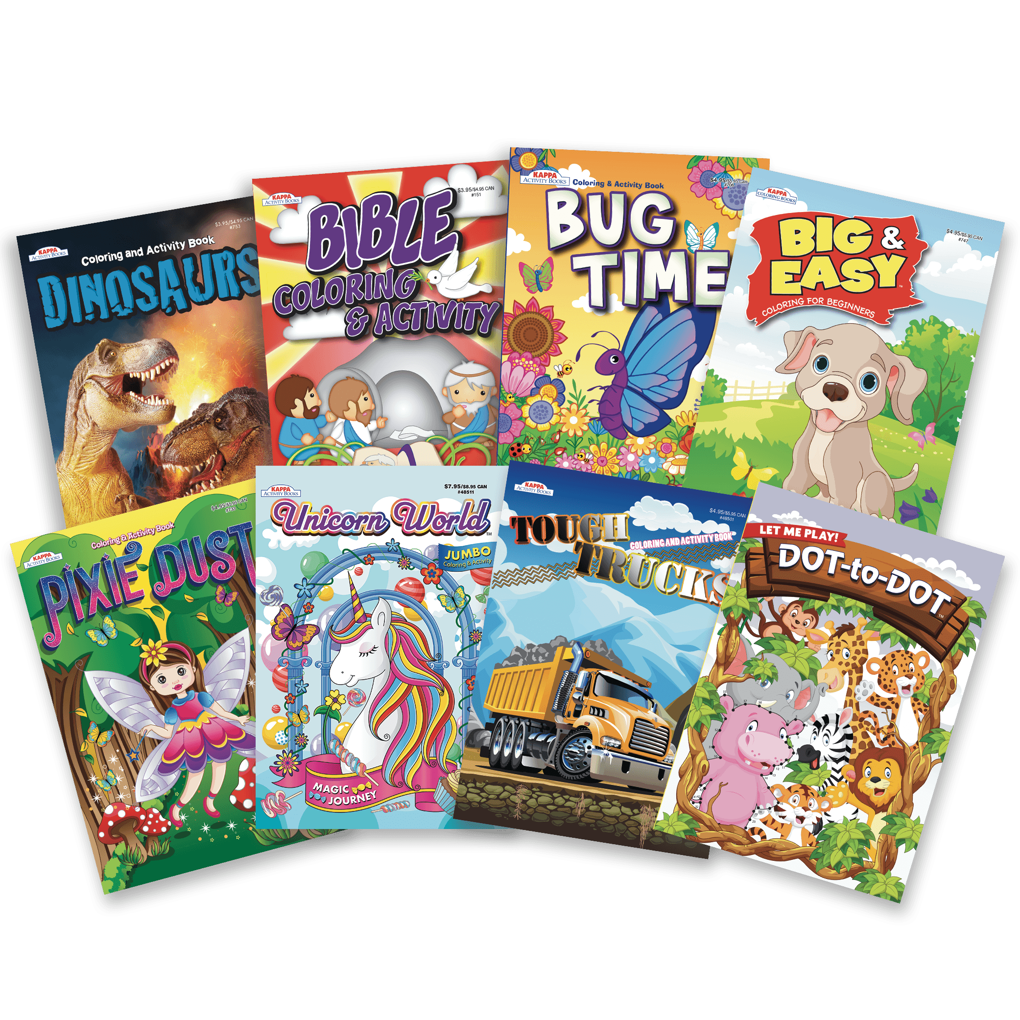 Bendon 8 Spanish Bulk Full-sized Coloring Books for Kids Ages 4-8. Set  includes 8 Kids Full-sized 96 pages each, Coloring, Activity, Story Books  Bundle with Games, Puzzles, and Mazes 